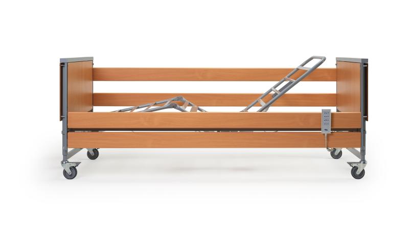 Cama articulada elevable Accent con barandillas de madera